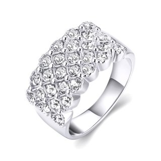 New Design Rose Gold/Platinum Plated Phalanx Shaped with Full Austrian Crystal Ring Fashion Jewelry for Women