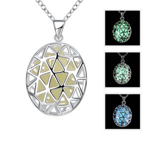 Fashion Unique Water Drop Pendant Glass Cabochon Pendants Luminous Necklace Punk Sweater Chain Jewelry for Women