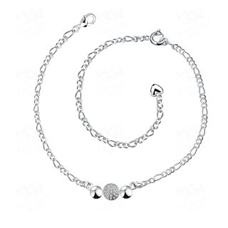 Fashion Jewelry Silver Jewelry Anklets Bulk Sale Zircon Crystal Jewelry for Women