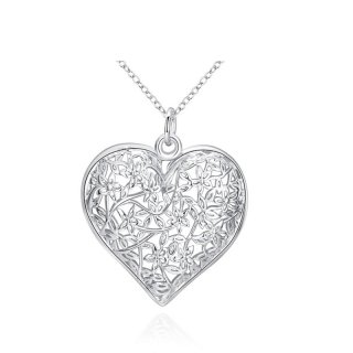 New Arrival Fashion Jewelry 925 Sterling Silver Heart Pendant Hollow Out Pendants&Necklaces for Women