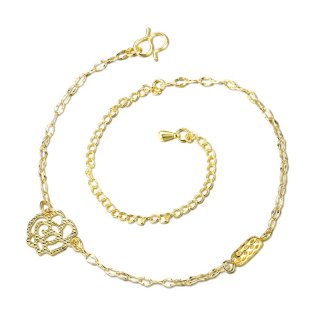 High Quality Hollow Out Rose Flower Ankle Bracelet Gold Plated Leg Bracelets Foot Chain Jewelry for Women