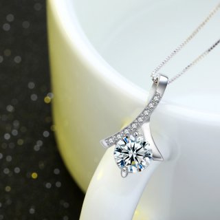 Elegant Diamond Pendant 925 Sterling Silver For Women A070