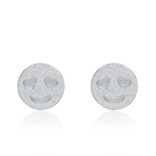 Smile Face 925 Sterling Silver Cartoon Simple Earrings B350