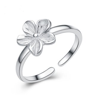 Flower Shaped Simple Ring 925 Sterling Silver Ring for Women E217