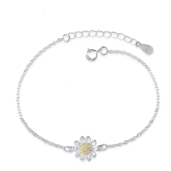 Small Daisy 925 Sterling Silver Fashion Anklets for Women D029