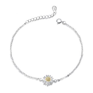 Fashion Daisy Anklets 925 Sterling Silver for Women F026