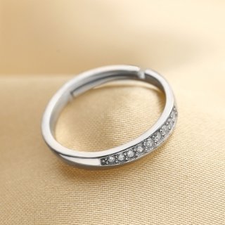 Simple Diamond Ring 925 Sterling Silver Jewelry Ring for Couple I064