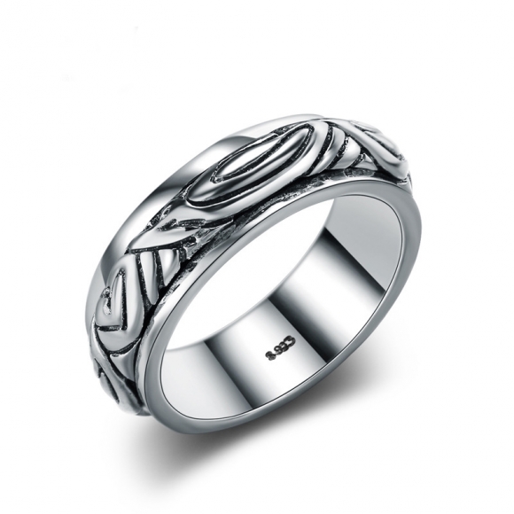 Simple Fashion Ring 925 Sterling Silver Ring for Men E463