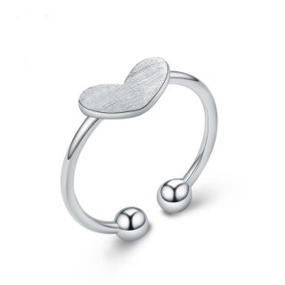 Simple Fashion Heart Ring 925 Sterling Silver Ring for Women E318