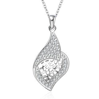 925 Sterling Silver Necklace Water Drop Pendant For Women LKNSPCN629