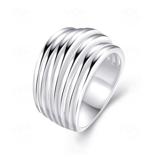 Simple 925 Sterling Silver Ring for Women R033-7 R033-8
