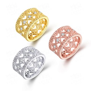 Fashion Rose/White Gold/Silver Wedding Ring for Women KZCR311