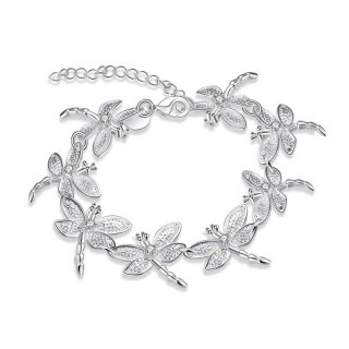 Fashion Silver Dragonfly Bracelet for Women LKNSPCH121