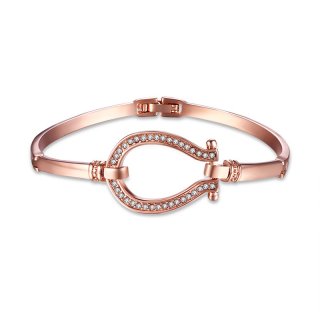 Romantic Rose Gold Diamond Bracelet for Women LKN18KRGPB109