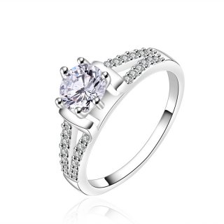 Inlaid Blue/White Stone Diamond Ring for Women LKNSPCR628