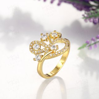 Unique Flower Inlaid Diamond Ring for Women KZCR403