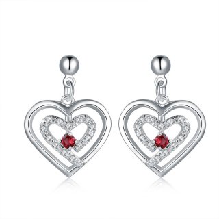 Fashion Heart Shape Diamond Earrings For Women LKNSPCE526