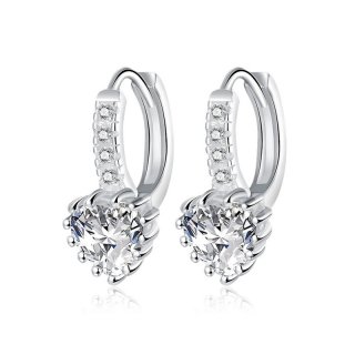 New Heart Crystal Diamond Earrings For Women LKNSPCE734