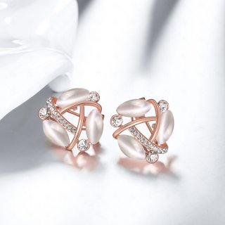 Fashion Created Diamond Earrings For Women LKN18KRGPE1075