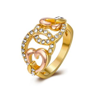 Fashion Heart Shape Yellow Gold Ring for Women LKN18KRGPR260