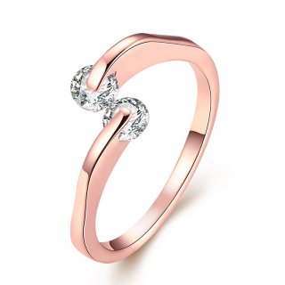 Simple Style Rose Gold Diamond Ring for Women AKR047