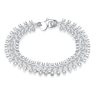 925 Sterling Silver Fish Bone Bracelet for Women LKNSPCH050