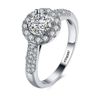 Romantic 925 Sterling Silver Ring for Women LKN18KRGPR823-C