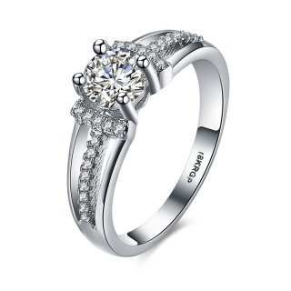 Luxury Silver Diamond Ring for Women LKN18KRGPR816-C