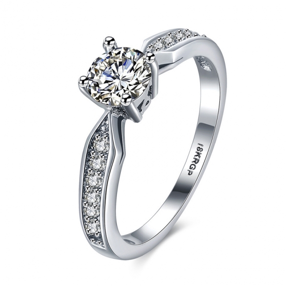 Female Quality Silver Diamond Ring LKN18KRGPR831-C