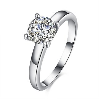 Female 925 Sterling Silver Diamond Ring LKN18KRGPR935