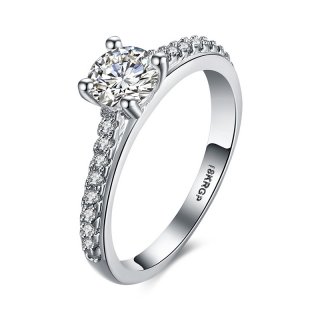 Silver Classic Diamond Ring for Women LKN18KRGPR818-C