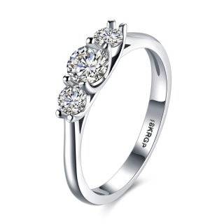 925 Sterling Silver Wedding Ring for Women LKN18KRGPR835-C