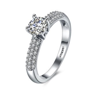 Fashion Diamond 925 Sterling Silver Ring for Women LKN18KRGPR830-C