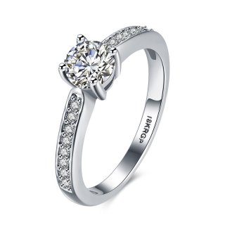 Silver Wedding Diamond Ring for Women LKN18KRGPR815-C