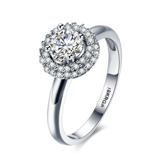 Classic Zircon Diamond Ring for Women LKN18KRGPR841-C
