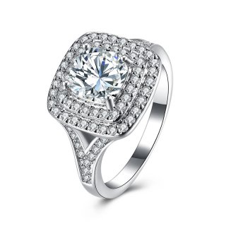 Popular Square Zircon Ring for Women LKN18KRGPR938