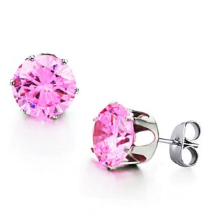 Sweet Pink Diamond Earrings For Women Ear Jewelry Earrings GE218FD