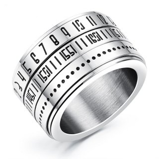 Punk Style Ring Simple Rings with Numerals Design For Men GJ511