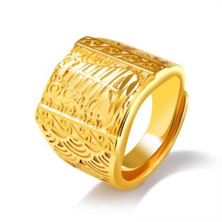 Luxury Style Yellow Gold Punk Rock Rings Design For Men KJ048