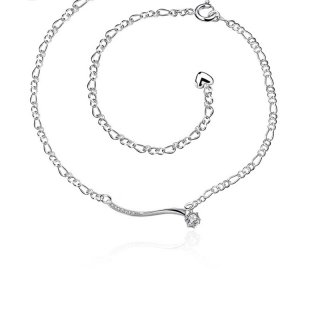 Silver Plated Fashion Jewelry Beauty Rhinestone Chain Anklets for Girls
