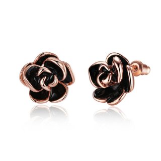 Beautiful Rose Flower Gold Plated Girls' Stud Earring