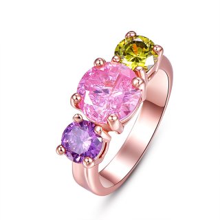 Antiallergic Gold Plated Fashion Jewelry Round Women Rings