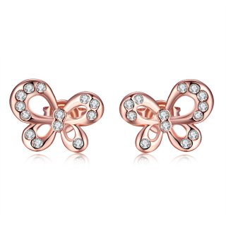Rose Gold Plated Butterfly Shape Earrings for Women