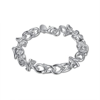 925 Silver Plated Fashion Jewelry Girls Leaf Bracelet