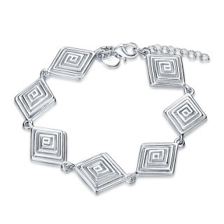 Elegant Silver Plated Square Bracelets for Girls