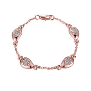 Good Quality Water Drop Shaped Rose Gold Plated Girls Bracelets