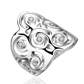 Romantic Love Style Jewelry Silver Plated Girls Rings