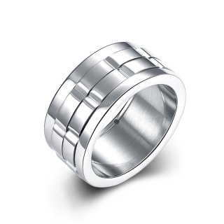 Top Quality Geometric Titanium Steel Men Ring