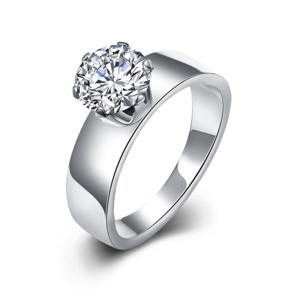 Charm Vintage Zircon 316L Titanium Steel Wedding Rings For Women