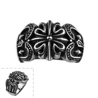Personality Flower Pattern 316L Stainless Steel Men Ring